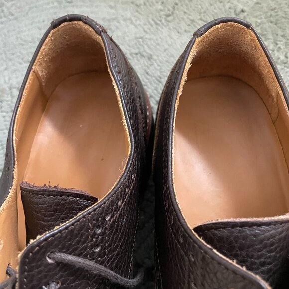 Men's Leather Dress Shoe Burgundy Wingtip Lace up Made in Italy Carson 8.5 - Picture 7 of 8